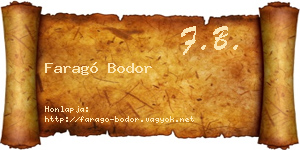 Faragó Bodor névjegykártya
