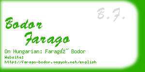 bodor farago business card